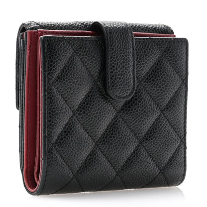 Chanel Caviar Quilted Compact French Flap Wallet Black 3 of 11