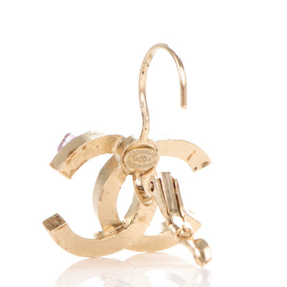 Chanel Stone CC Dangle Earrings Light Gold 3 of 5