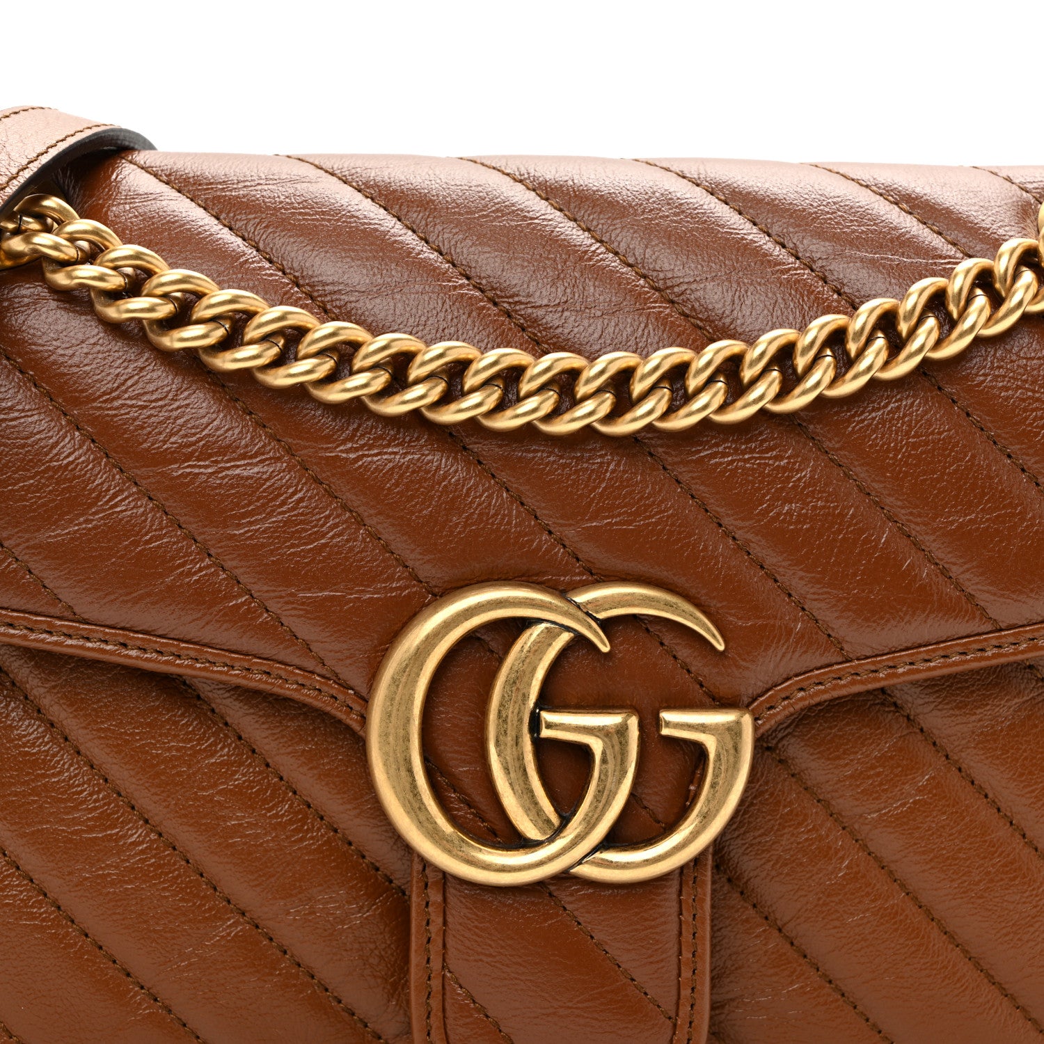 Gucci Azalea Calfskin Matelasse Diagonal Small GG Marmont Shoulder Bag Cuir 8 of 10