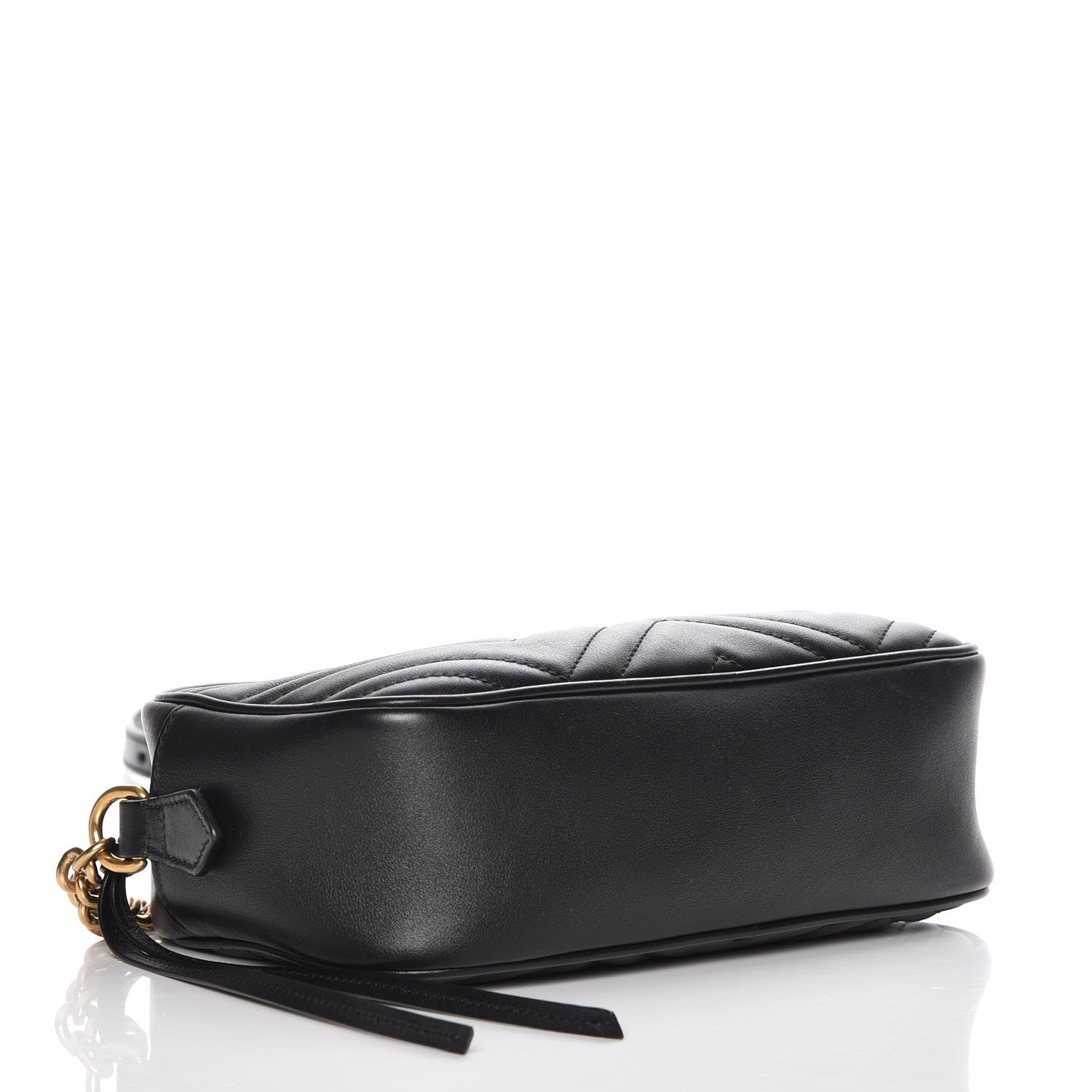 Gucci Calfskin Matelasse Small GG Marmont Chain Shoulder Bag Black 4 of 7