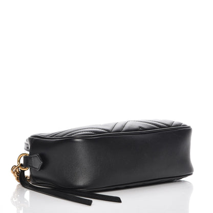 Gucci Calfskin Matelasse Small GG Marmont Chain Shoulder Bag Black 4 of 7