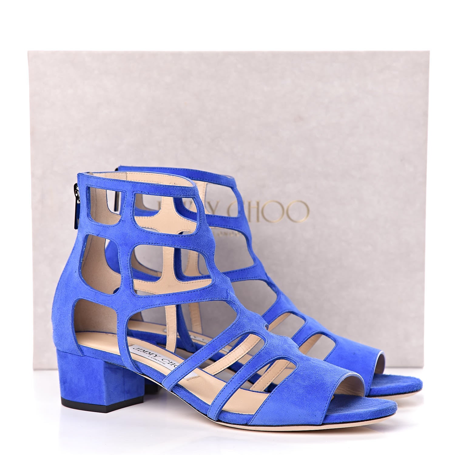 Jimmy Choo Suede Ren 35 Sandals 38 Cobalt 12 of 12