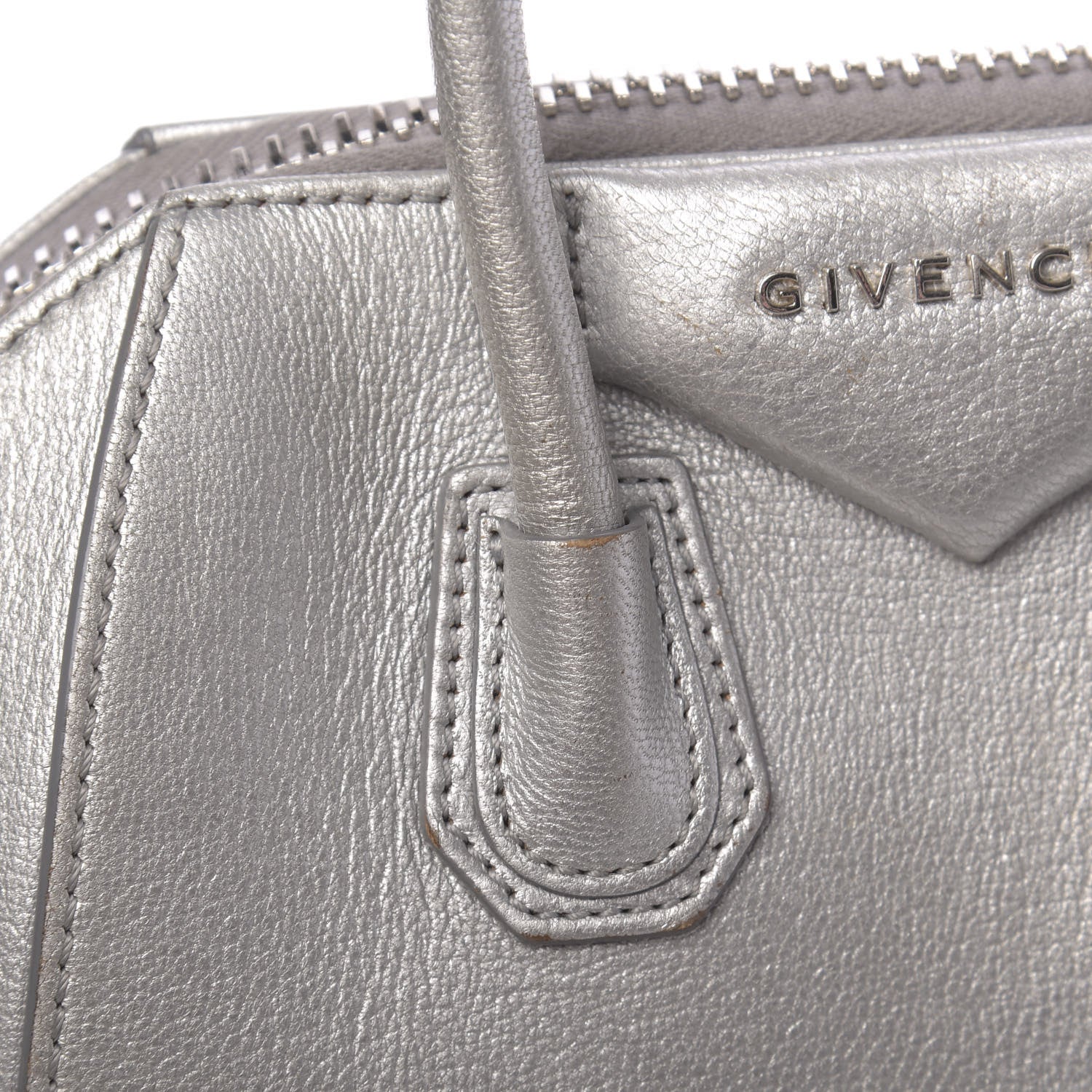 Givenchy Metallic Sugar Goatskin Mini Antigona Silver 11 of 27
