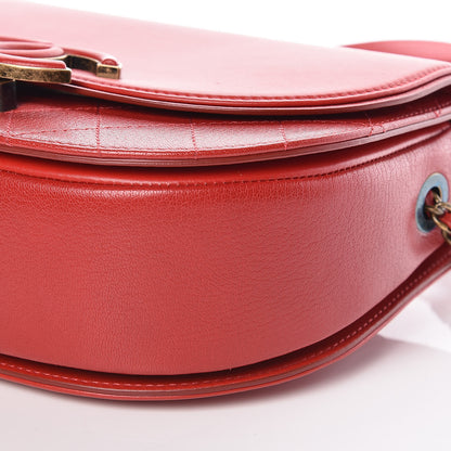 Chanel Shiny Calfskin Goatskin Quilted Small Coco Curve Messenger Flap Red 6 of 11