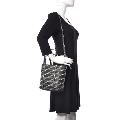 Balenciaga Coated Canvas Losange Monogram Mini Tote Black Grey 2 of 8