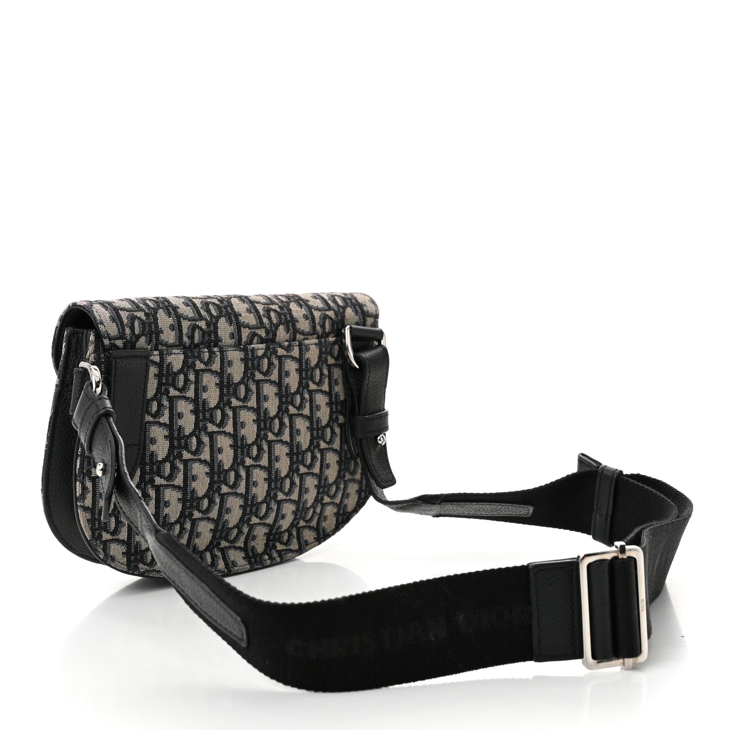 Christian Dior Oblique Saddle Messenger Pouch Beige Black 3 of 10