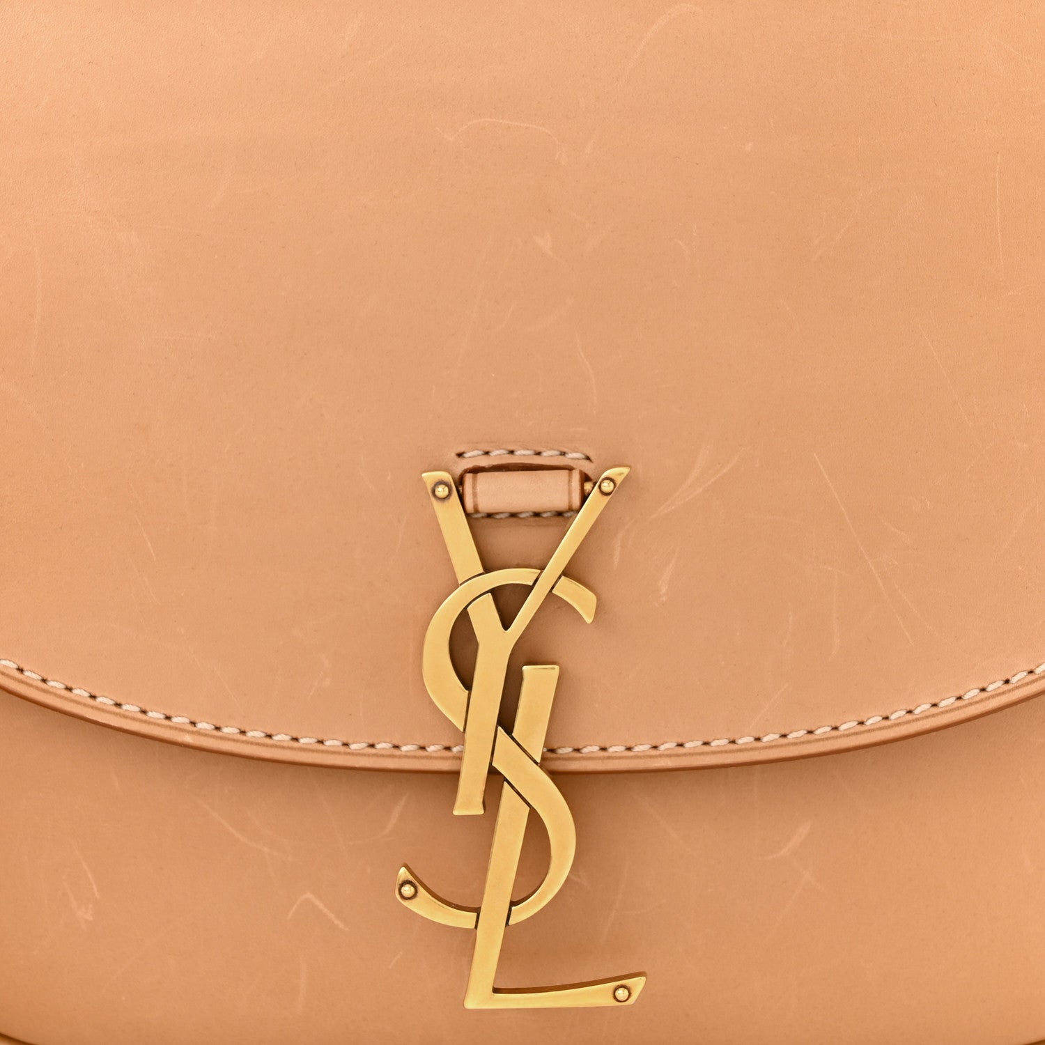Saint Laurent Smooth Vintage Calfskin Monogram Medium Kaia Satchel Gold 8 of 13
