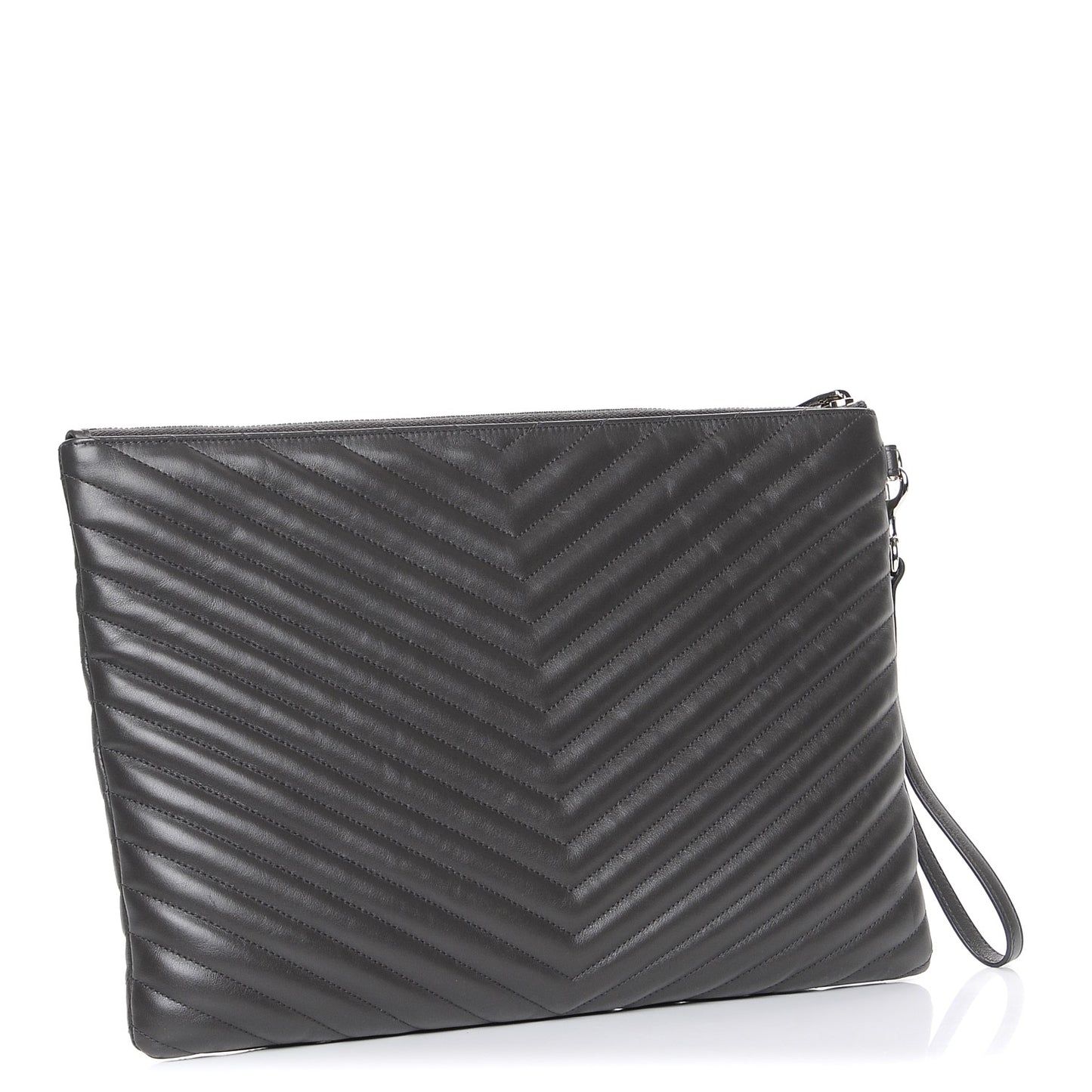 Calfskin Matelasse Chevron Cassandre Monogram Document Holder Coal