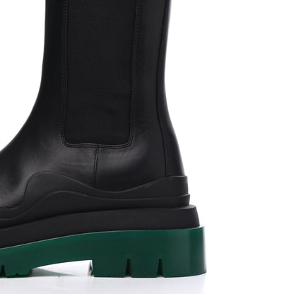 Bottega Veneta Calfskin The Tire Chelsea Boots 37 Black Green 13 of 15
