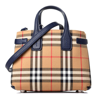 Burberry Goatskin Vintage Check Baby Banner Tote Regency Blue 1 of 9