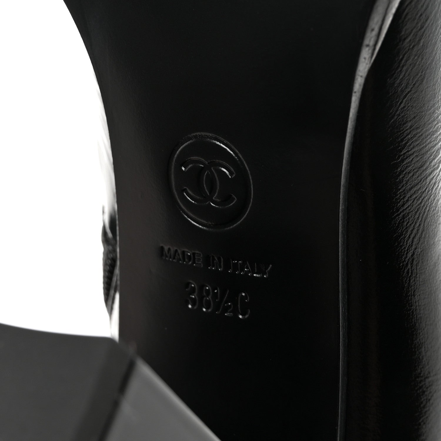 Chanel Shiny Calfskin Patent Cap Toe CC Short Boots 38.5 Black 13 of 20