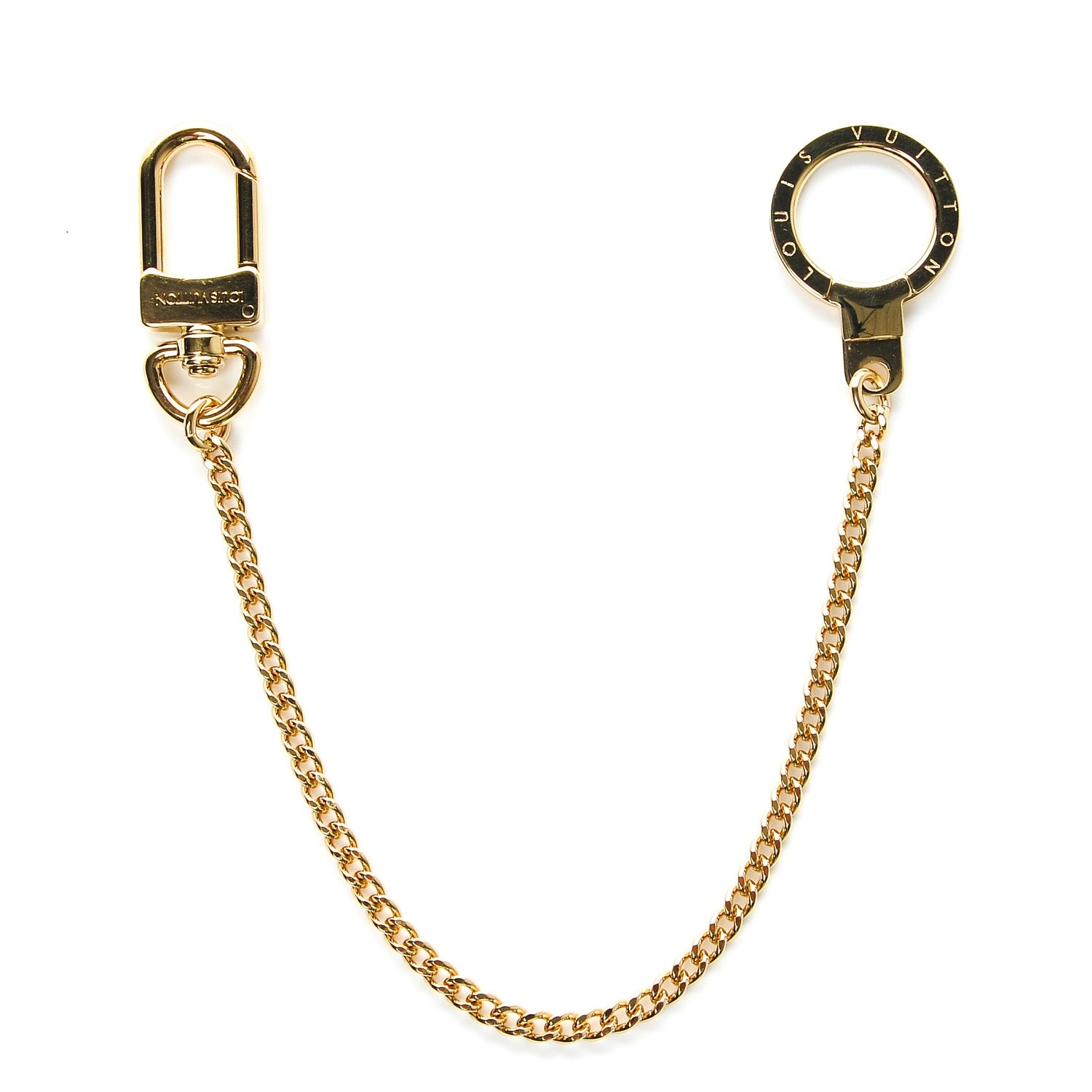 Louis Vuitton Metal Pochette Extender Key Ring Chain Gold 1 of 5