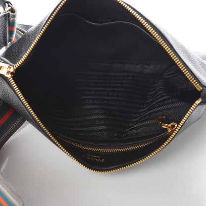 Prada Vitello Daino Crossbody Bag Black 6 of 10