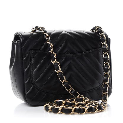 Chanel Lambskin Chevron Quilted Mini Square Flap Black 3 of 11
