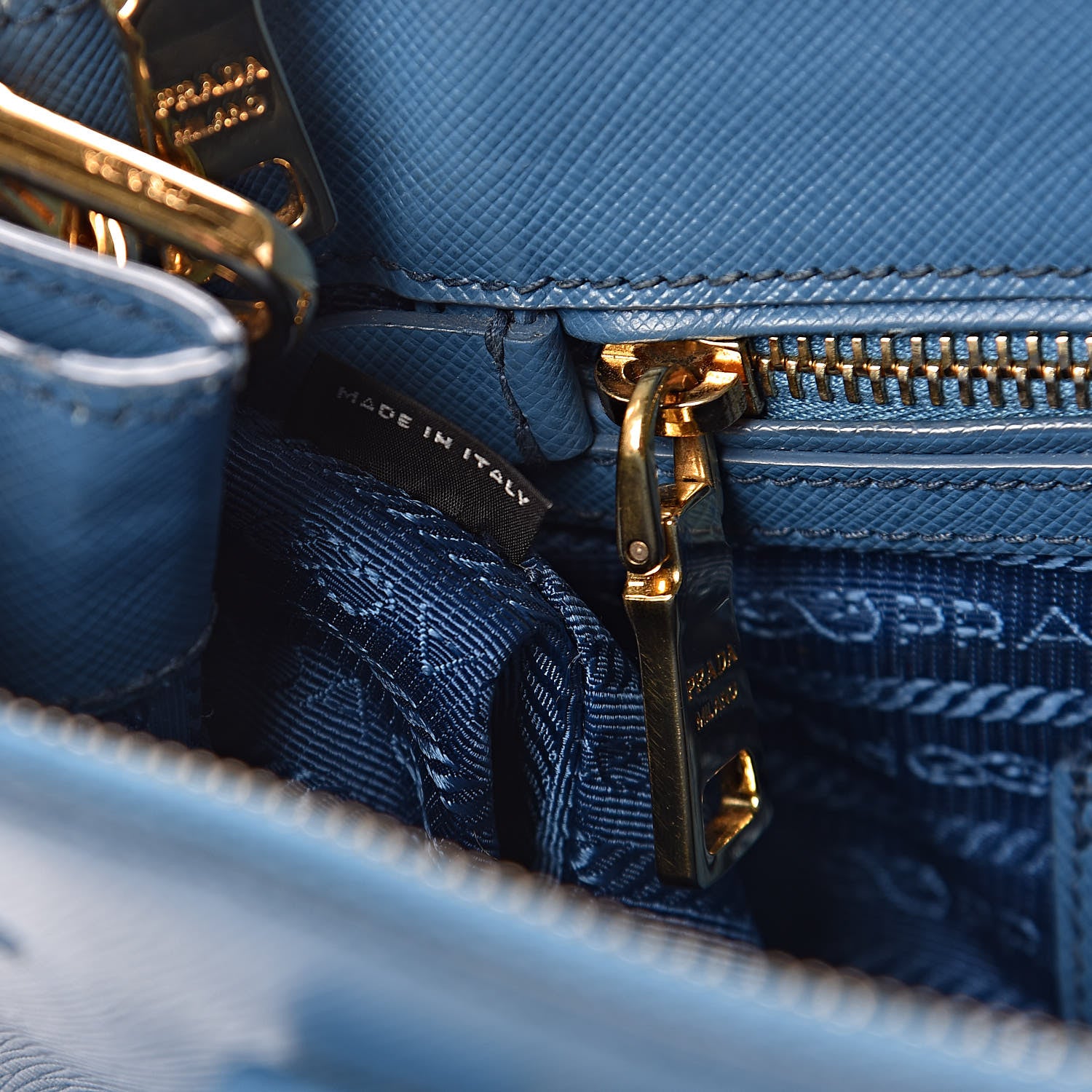 Prada Saffiano Medium Galleria Double Zip Tote Cobalto 9 of 17