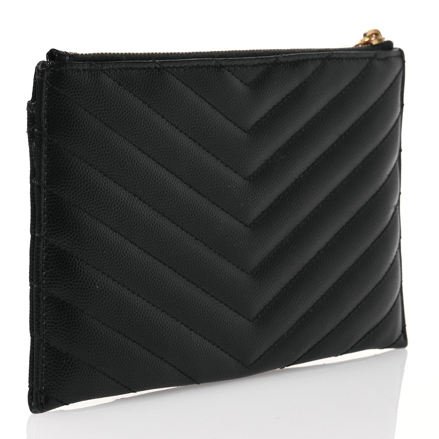 Grain De Poudre Chevron Monogram Bill Pouch Black