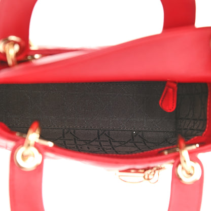 Christian Dior Lambskin Cannage Mini Lady Dior Red 6 of 10