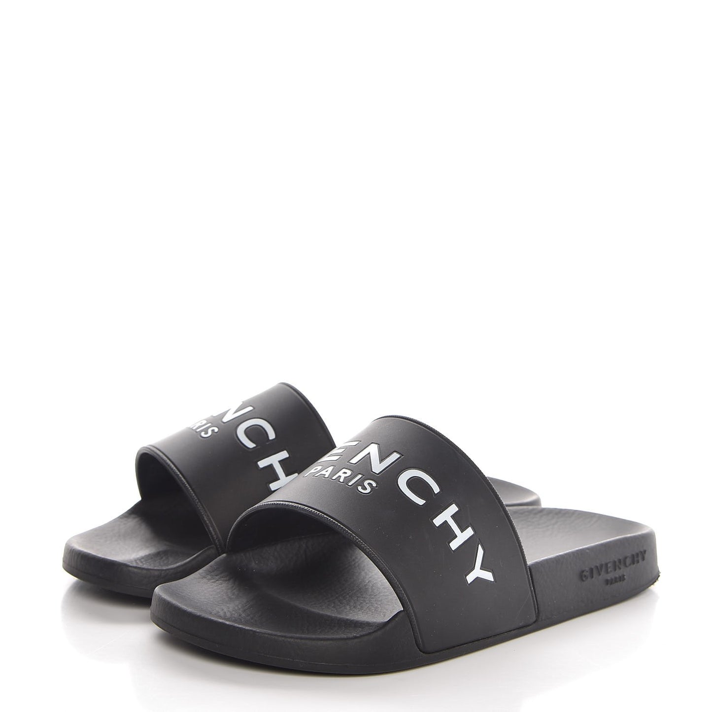 Rubber Logo Pool Slide Sandals 35 Black