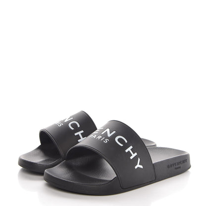 Givenchy Rubber Logo Pool Slide Sandals 35 Black 3 of 11