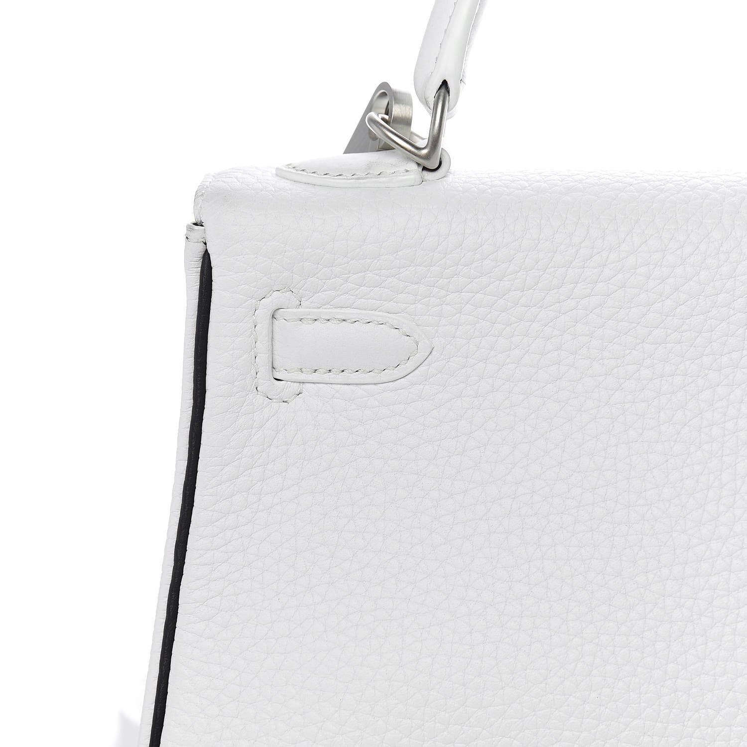 Hermes Taurillon Clemence Horseshoe Kelly Retourne 25 White Black 38 of 43