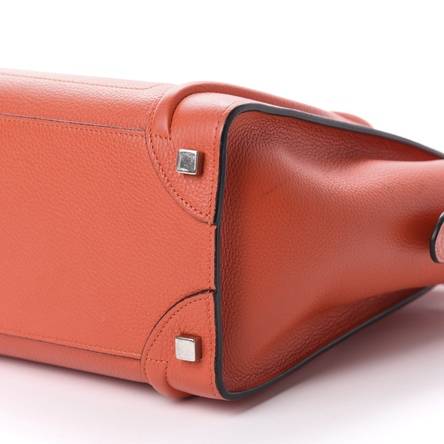 Drummed Calfskin Micro Luggage Vermillion