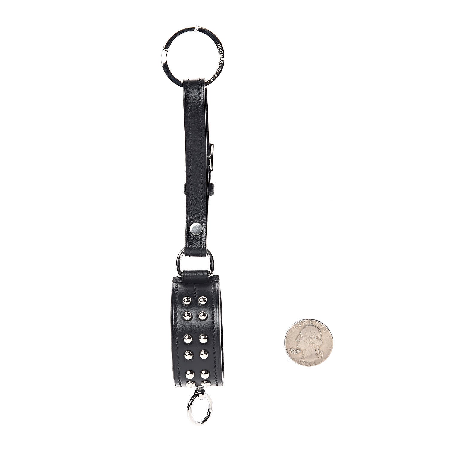 Hermes Vache Hunter Collier de Chien Anneau Key Holder Black 2 of 5