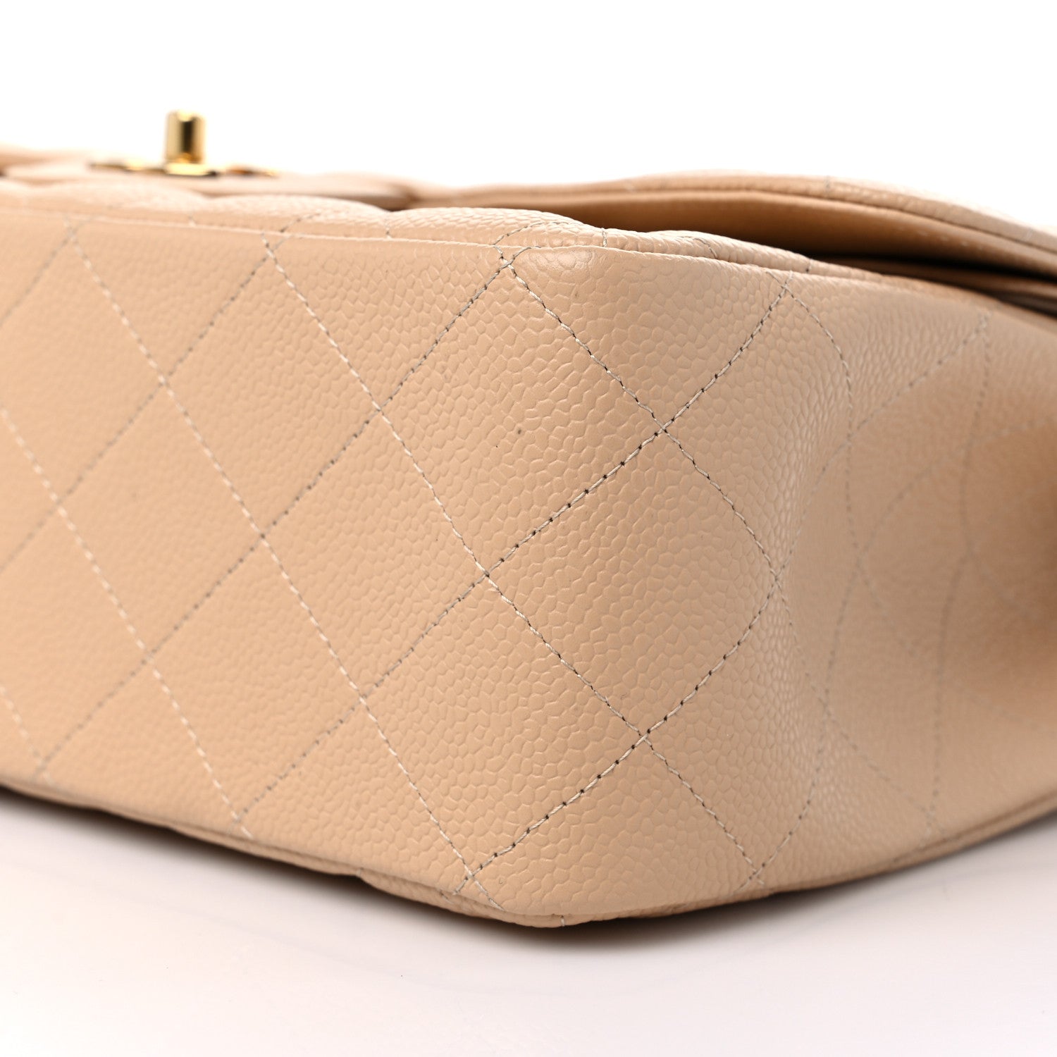 Chanel Caviar Quilted Jumbo Double Flap Light Beige 9 of 9