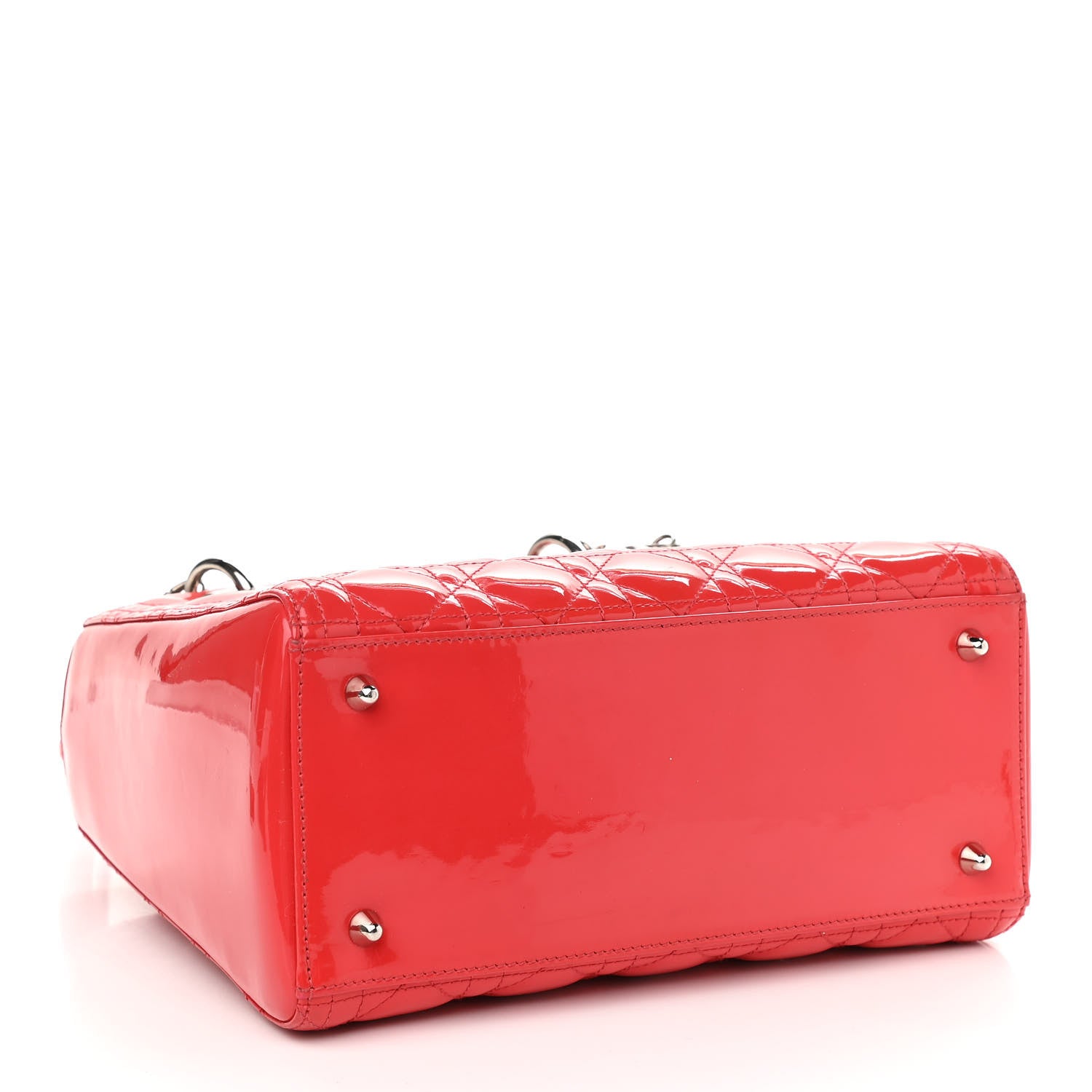 Christian Dior Patent Cannage Medium Lady Dior Red 3 of 15