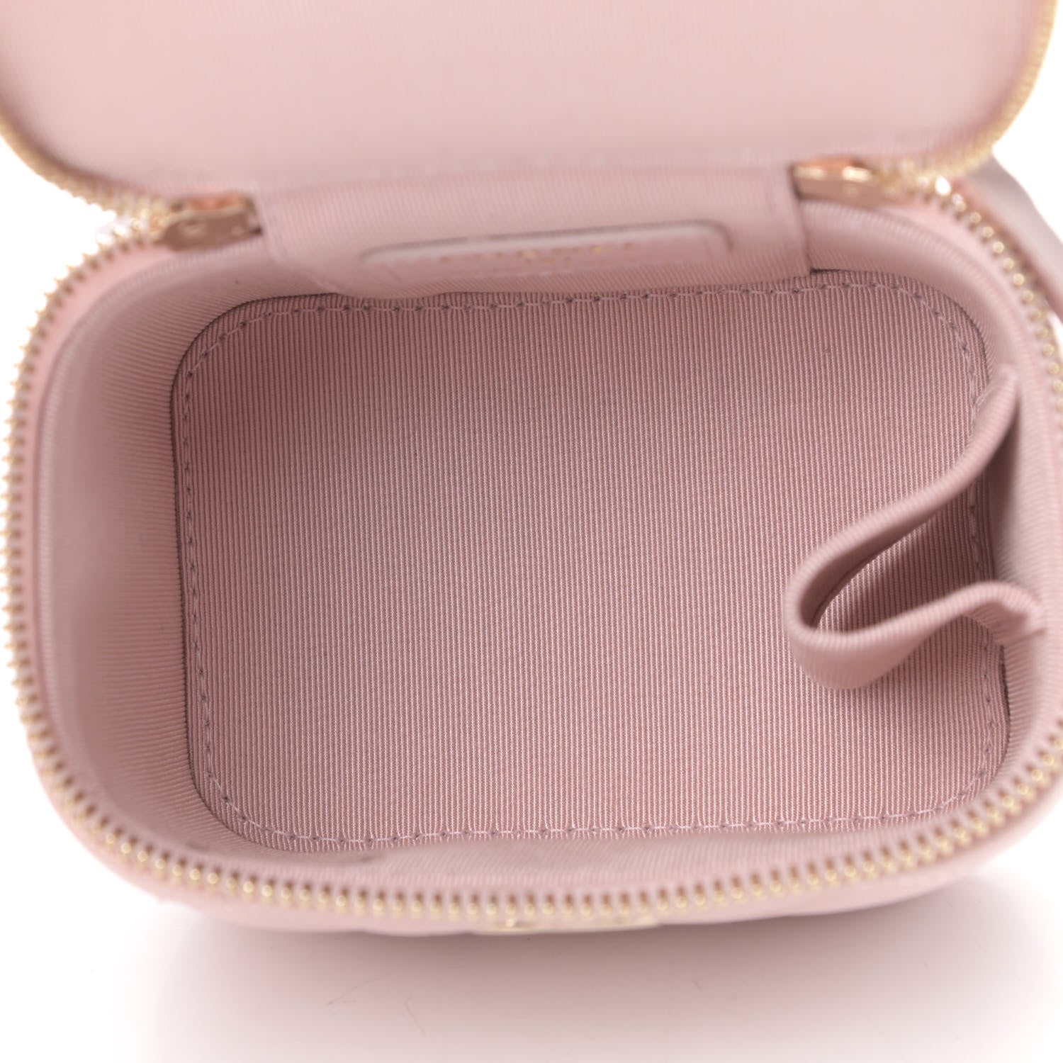 Chanel Iridescent Caviar Quilted Mini Pearl On Top Vanity Case With Chain Light Pink 5 of 8