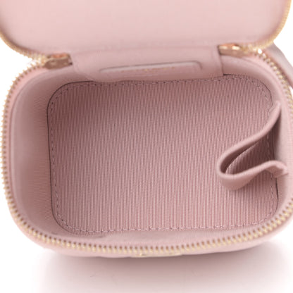 Chanel Iridescent Caviar Quilted Mini Pearl On Top Vanity Case With Chain Light Pink 5 of 8