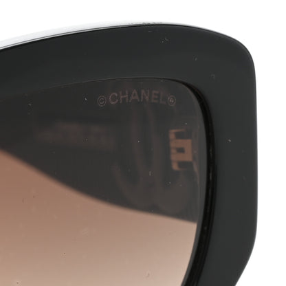 Chanel Acetate Rectangle Sunglasses 5493-A Black Brown 7 of 8