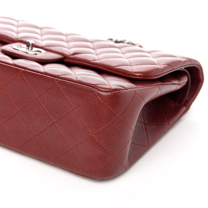 Chanel Caviar Quilted Jumbo Double Flap Dark Red 9 of 10
