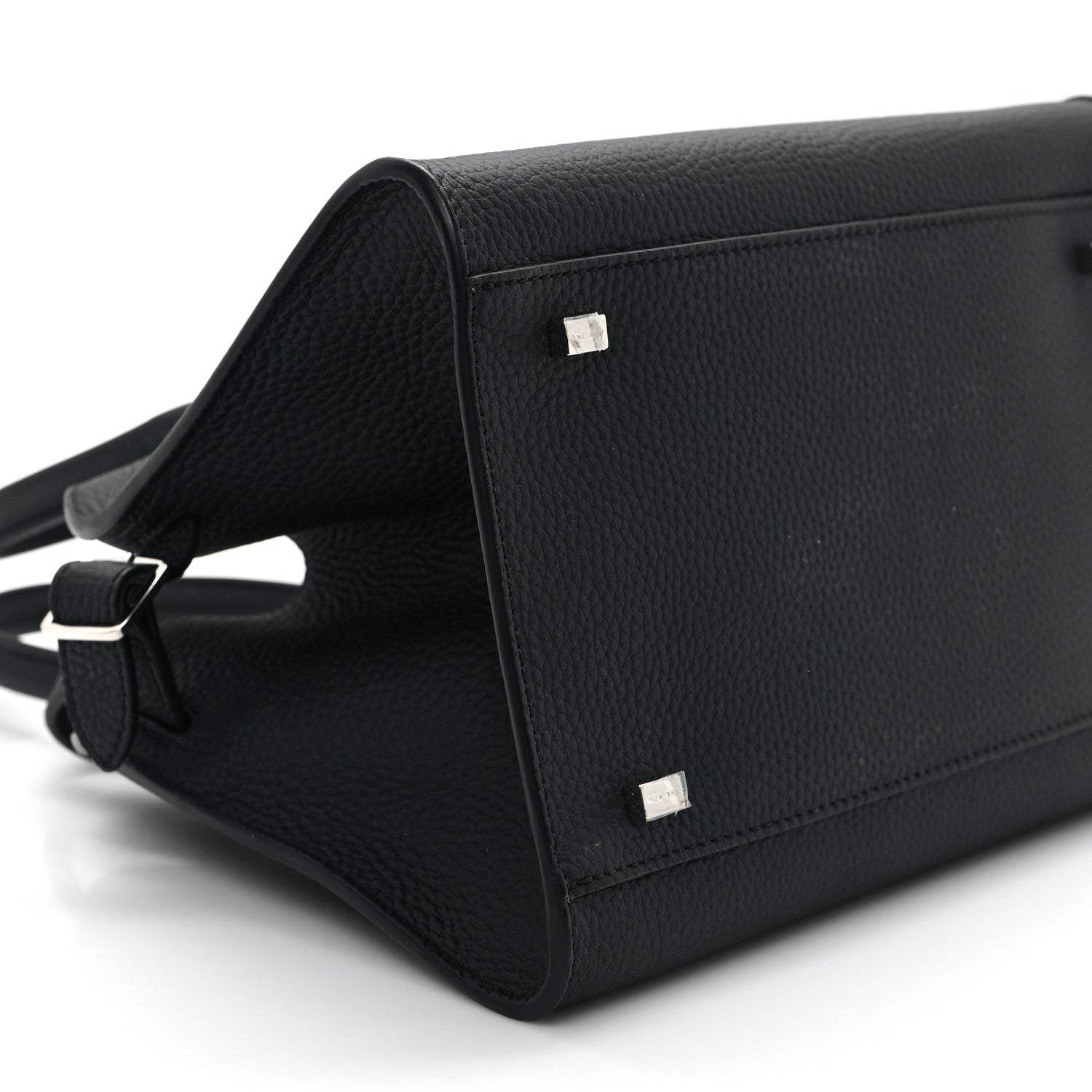 The Row Grained Calfskin Soft Margaux 10 Bag Black 8 of 9