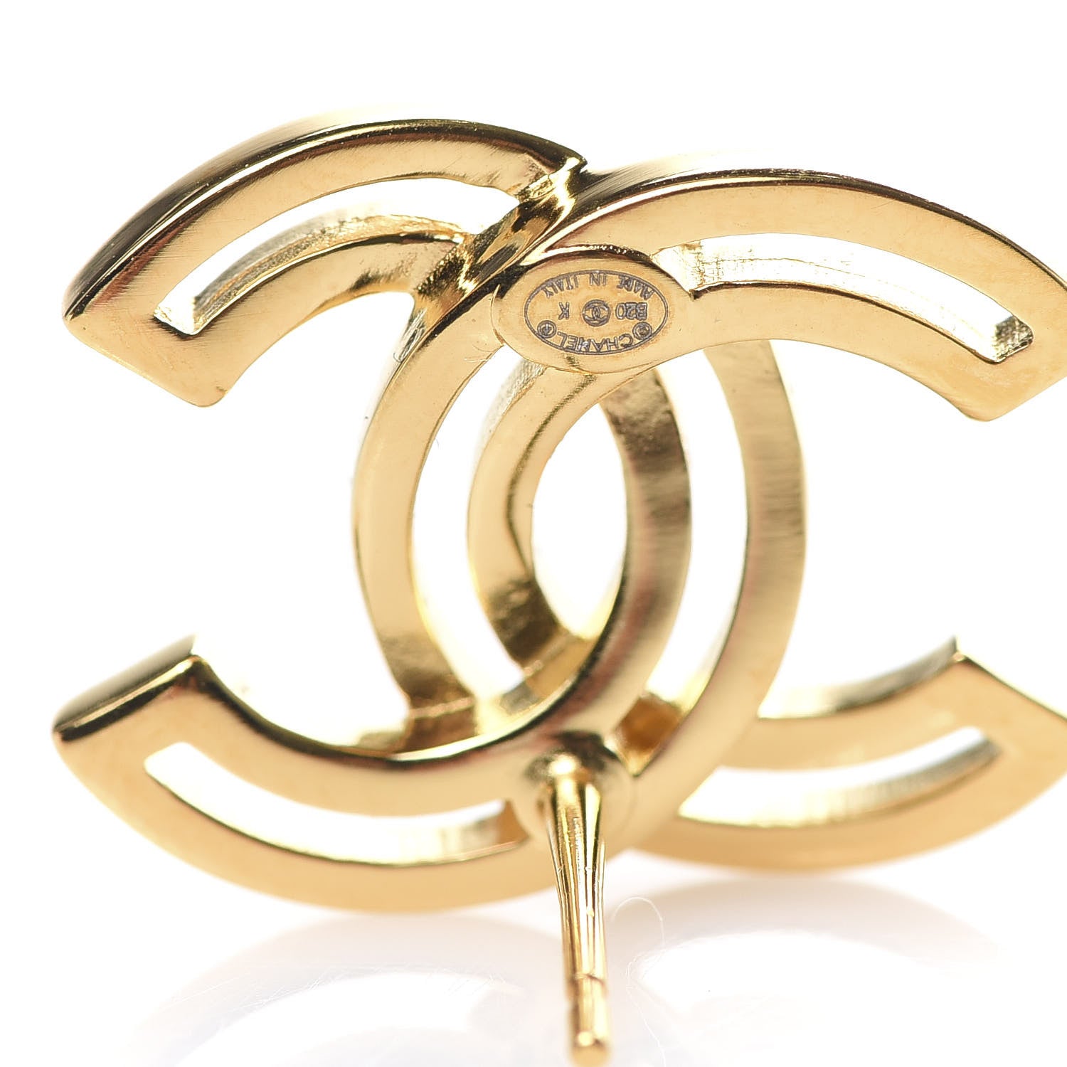 Chanel Metal Obazine CC Earrings Gold 4 of 5