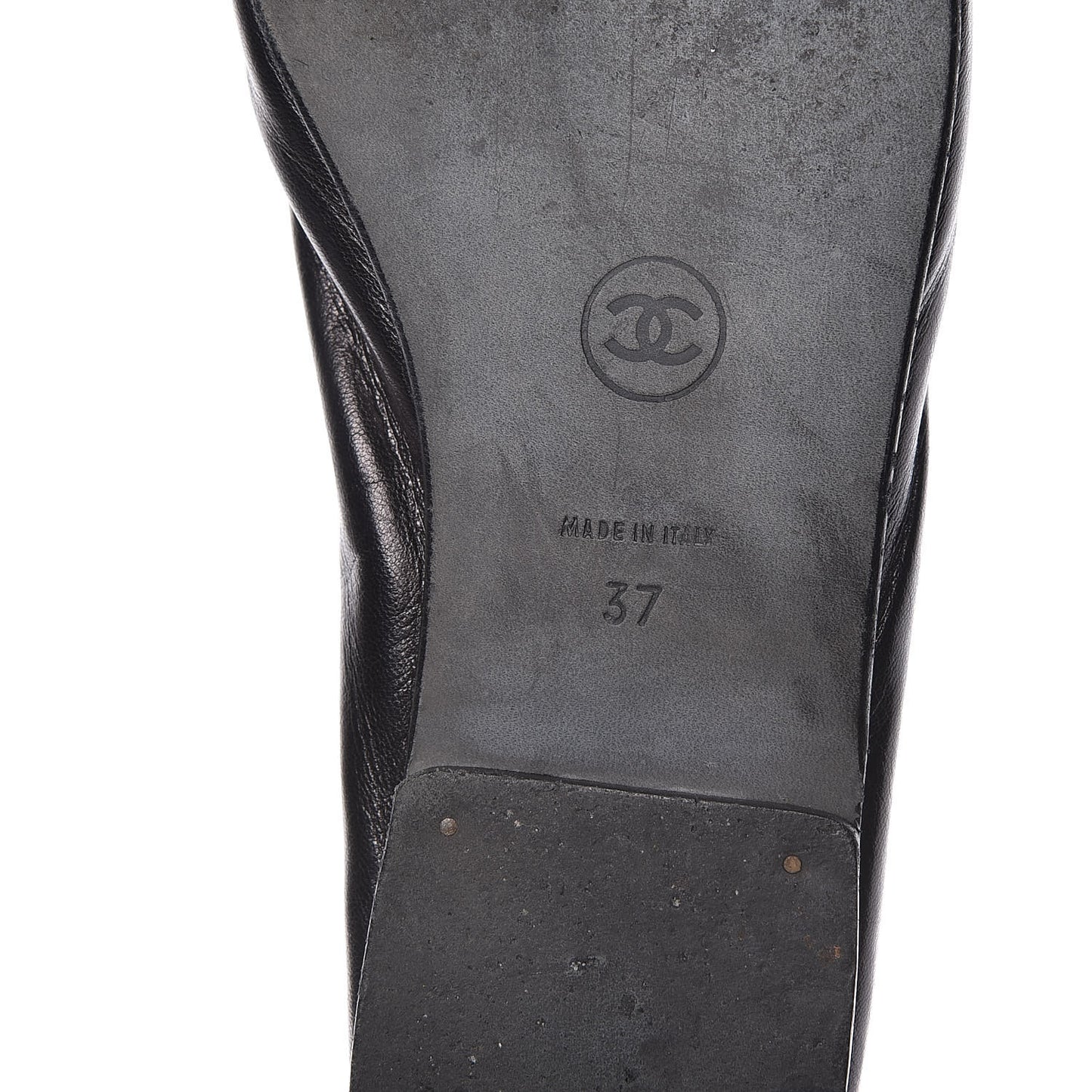 Lambskin Pointed Toe Bow Ballet Flats 37 Black
