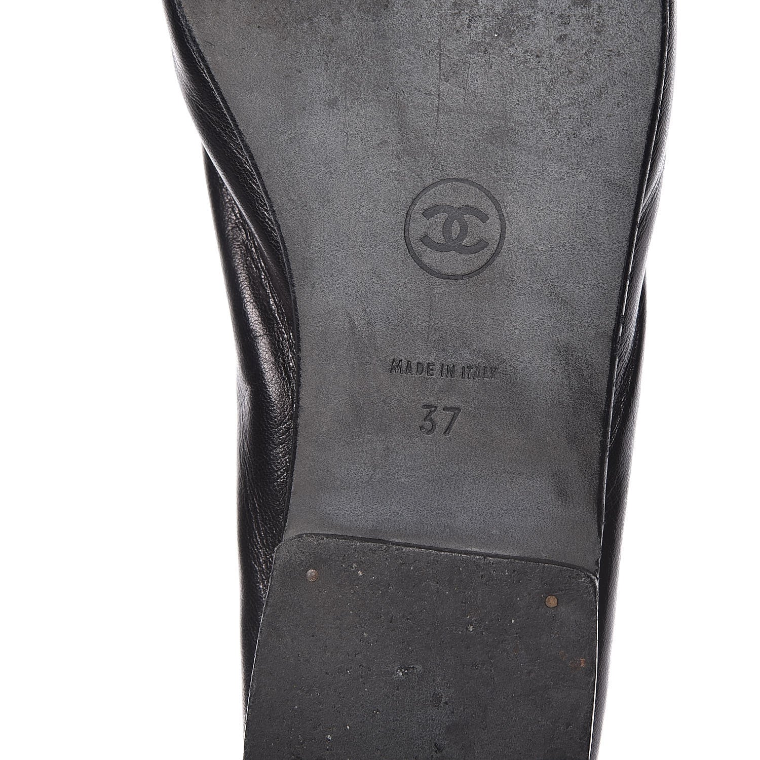 Chanel Lambskin Pointed Toe Bow Ballet Flats 37 Black 8 of 9