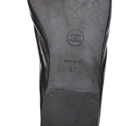 Chanel Lambskin Pointed Toe Bow Ballet Flats 37 Black 8 of 9