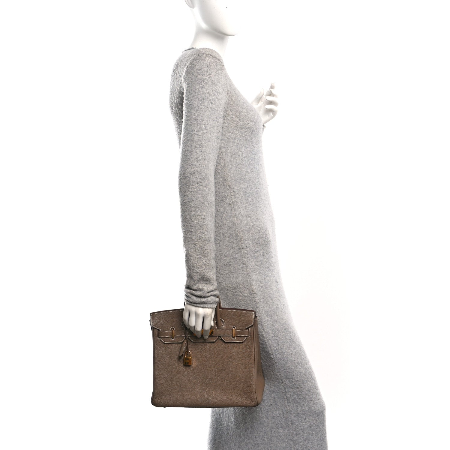 Hermes Chevre De Coromandel HAC Birkin 28 Etoupe 2 of 12