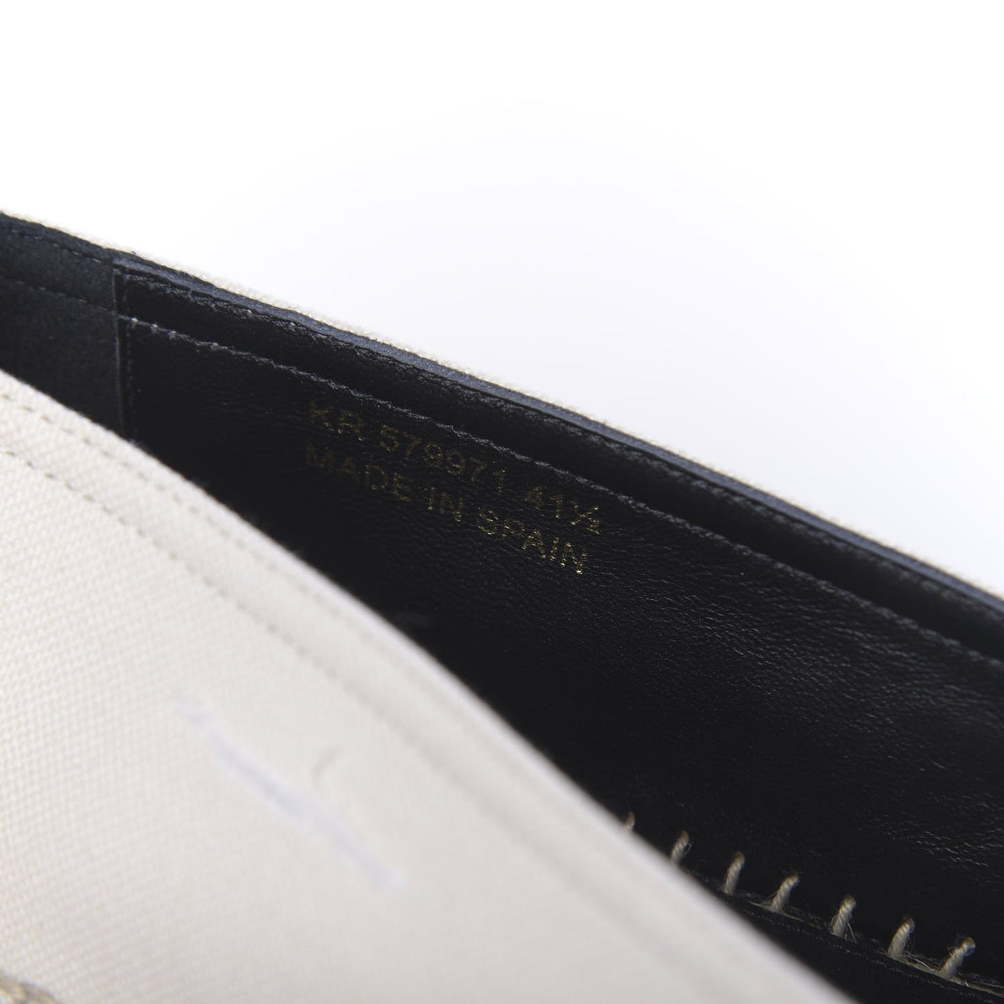 Canvas Elba Logo Embroidered Espadrilles 41.5 Panna