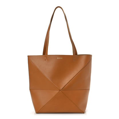 Loewe Shiny Calfskin Medium Puzzle Fold Tote Warm Desert 1 of 8