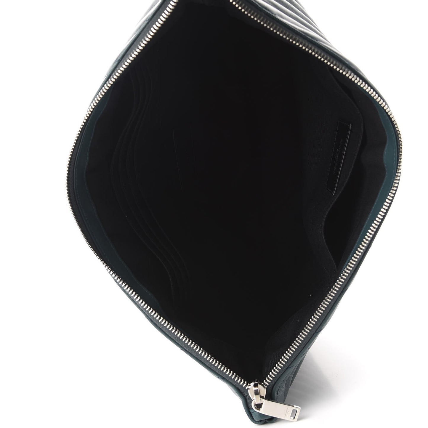 Calfskin Matelasse Chevron Monogram Document Holder Dark Green