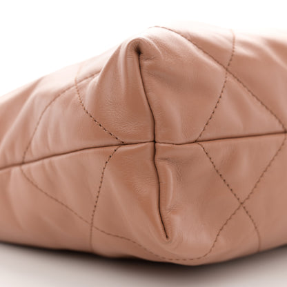 Chanel Shiny Calfskin Quilted Small Chanel 22 Camel 10 of 12