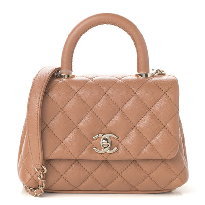 Chanel Caviar Quilted Extra Mini Coco Handle Flap Brown 1 of 10