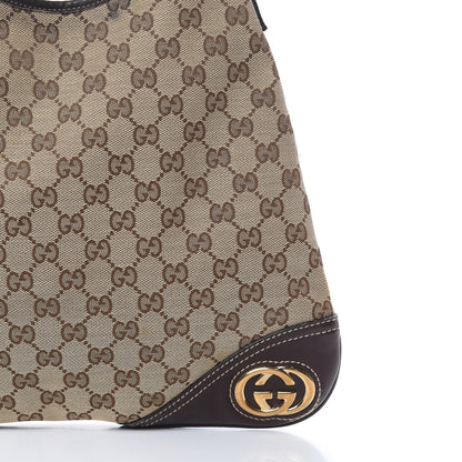 Gucci Monogram Medium New Britt Hobo Dark Brown 12 of 13