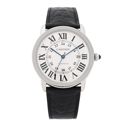 Cartier Stainless Steel Alligator 42mm Ronde Solo Automatic Watch 1 of 4