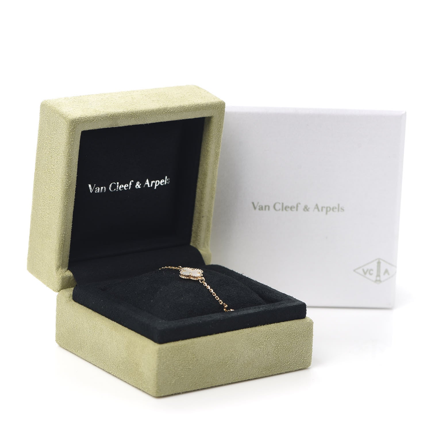 Van Cleef & Arpels 18K Yellow Gold Mother of Pearl Sweet Alhambra Bracelet 8 of 8