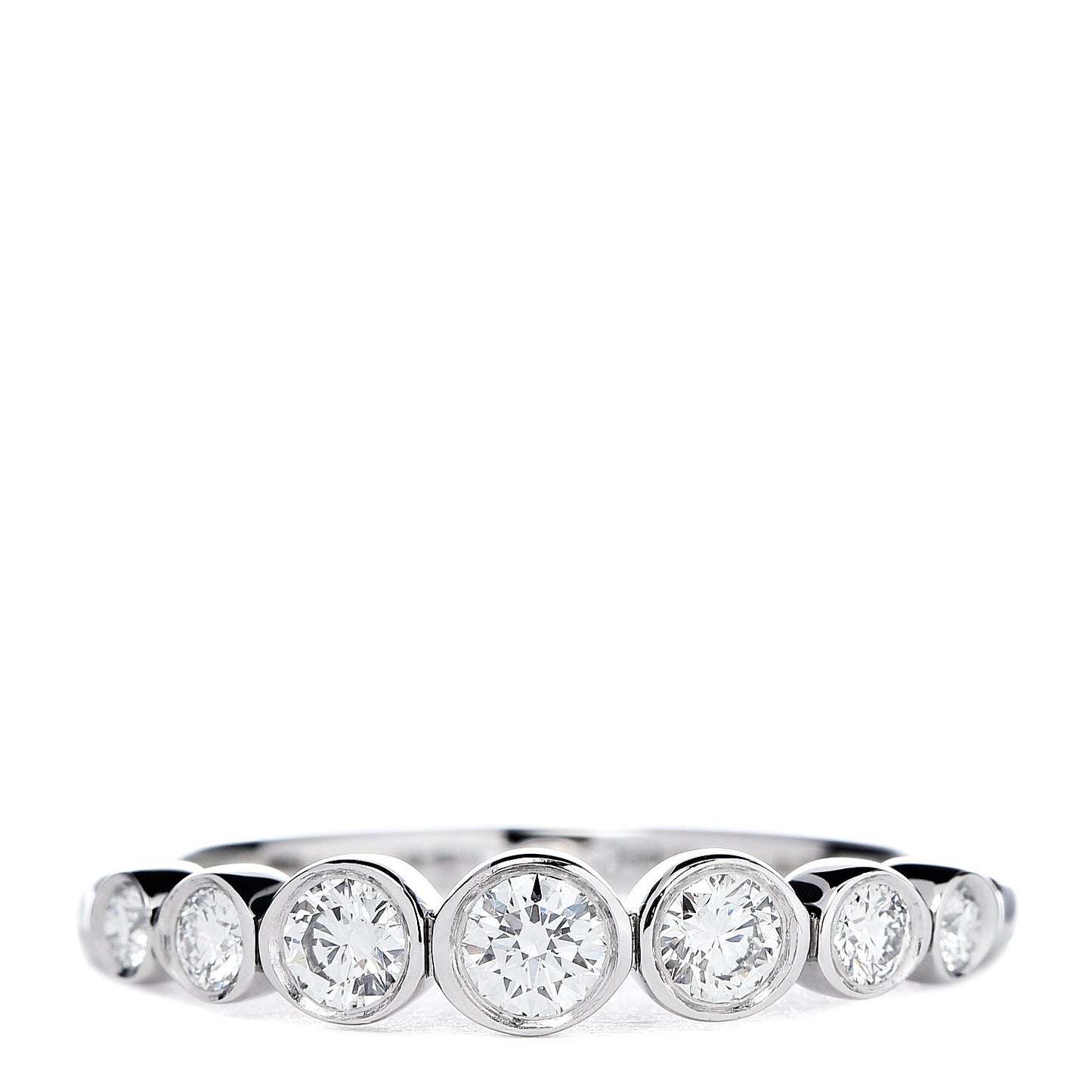 Platinum Diamond Jazz Graduated Band Ring 52 6