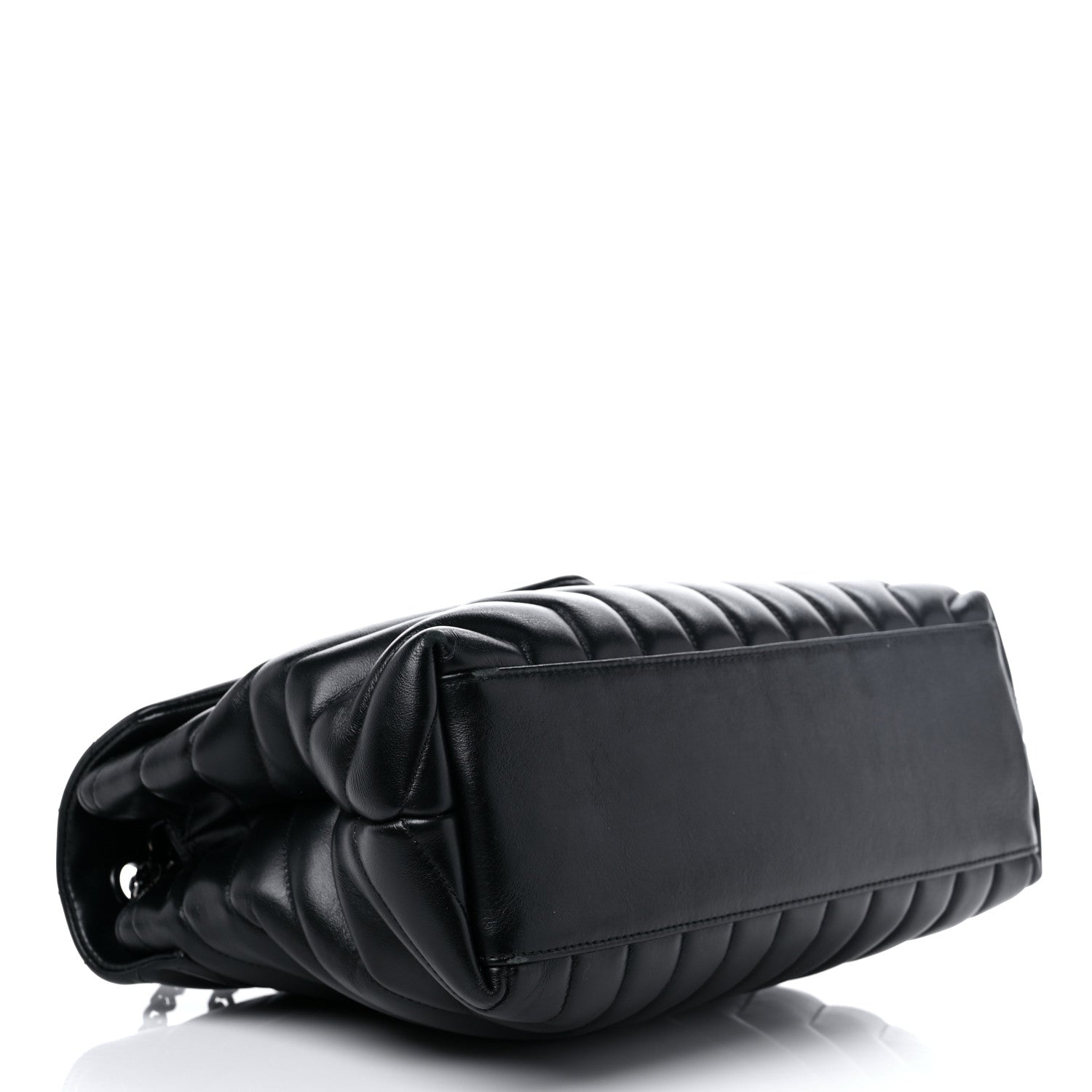 Saint Laurent Calfskin Y Quilted Monogram MonochromeMedium Loulou Chain Satchel Black 4 of 18