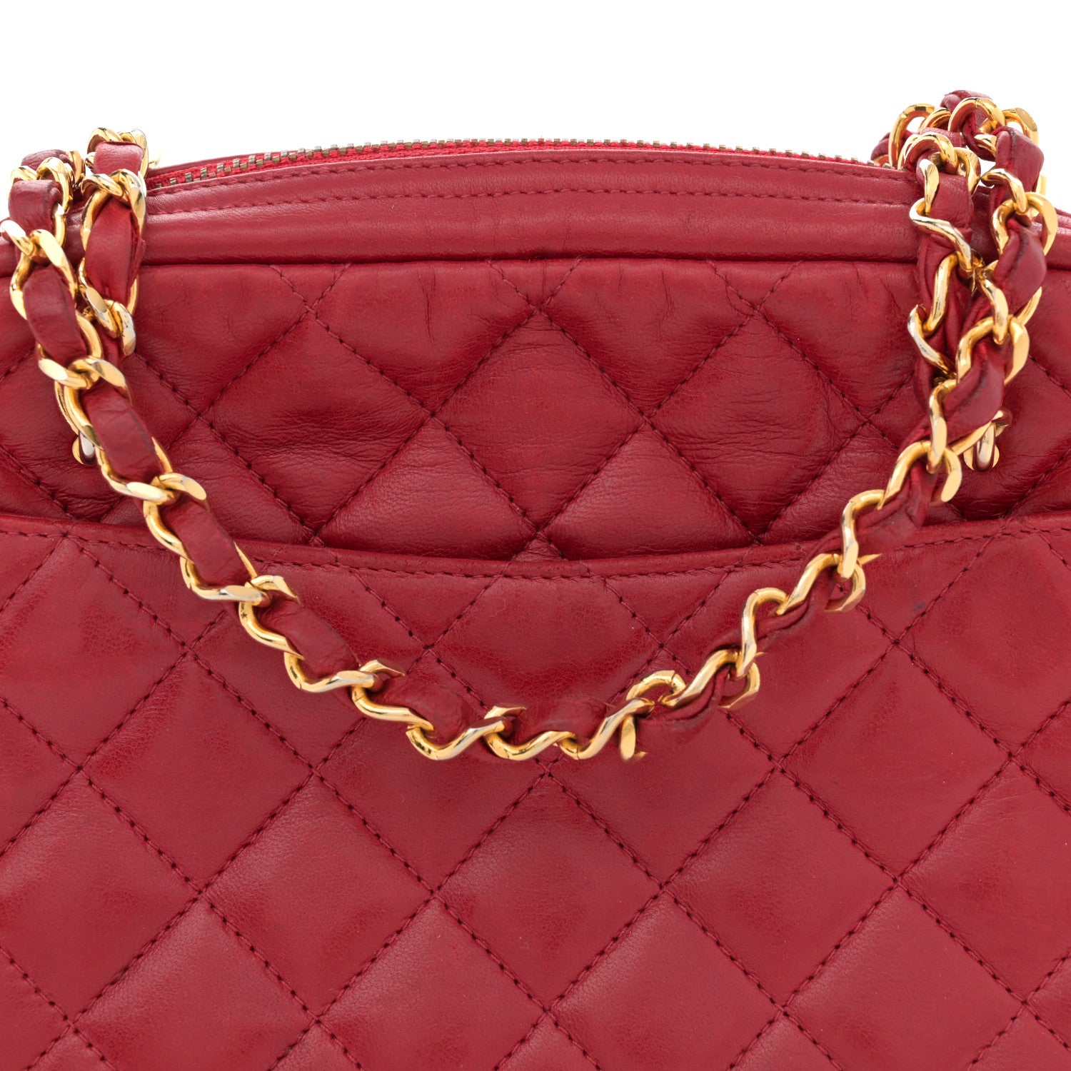 Chanel Lambskin Quilted Camera Case Red 9 of 14