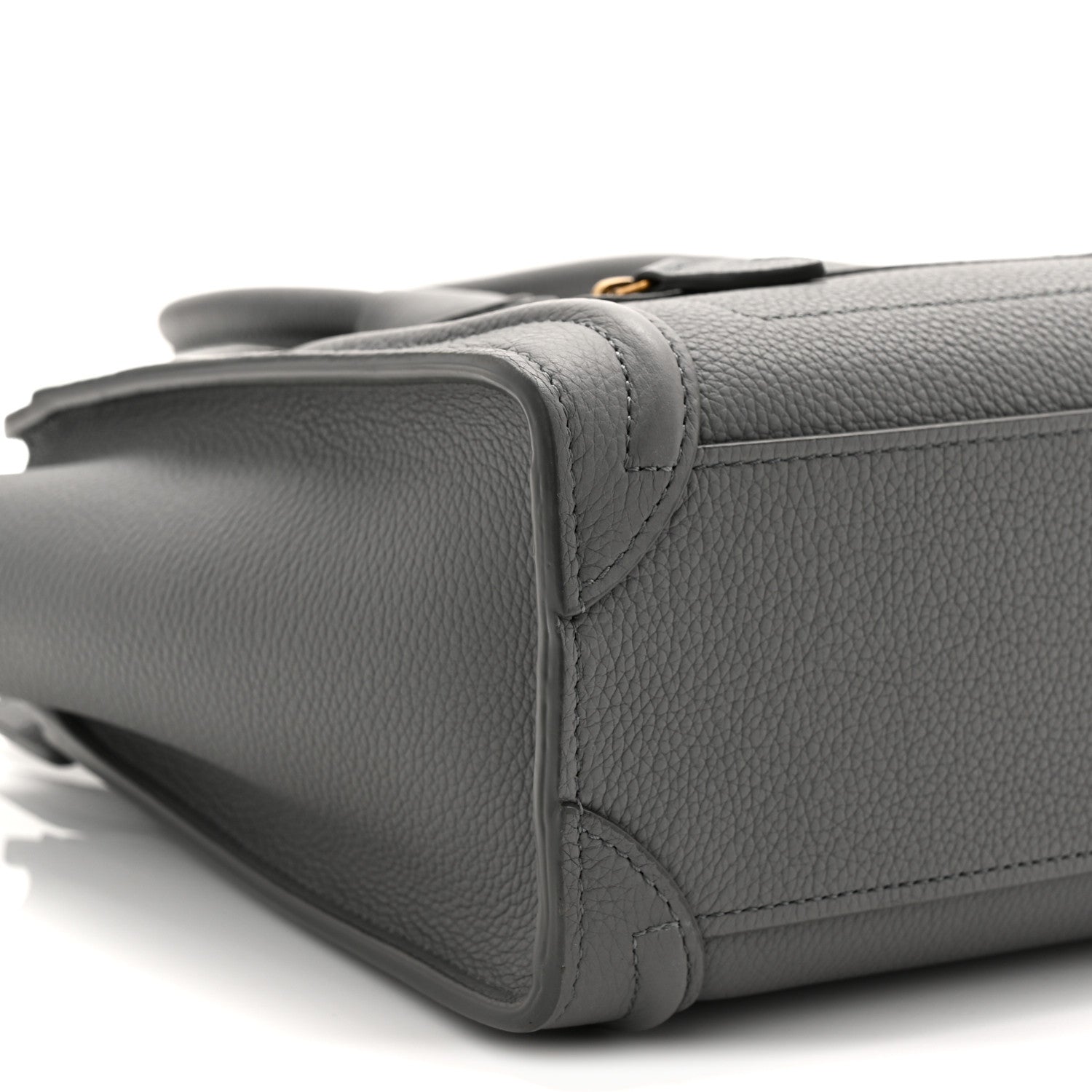 Celine Drummed Calfskin Nano Luggage Kohl 10 of 11